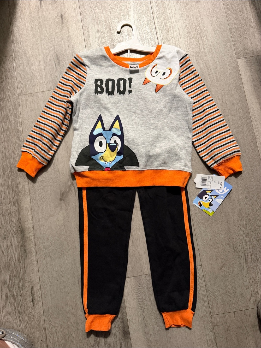 Garanimals Orange, Black & Gray BOO! Bat Pajama Set